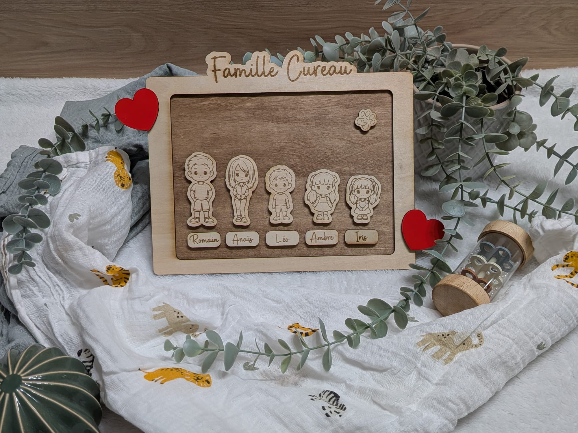 Cadre famille en bois 